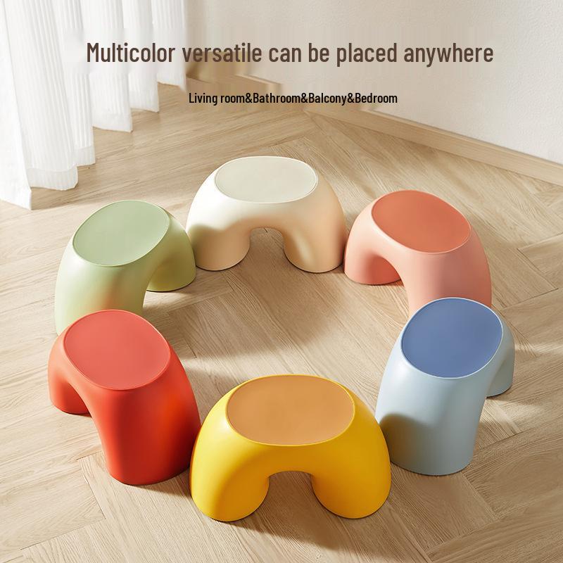 Creative Rainbow Stool - Colorful, round, and comfortable design with non-slip feature, perfect for shoe-changing or as a small multi-purpose seat.
