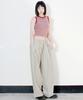 Deumakeu Side One-Pleat Stripe Real Wide Pants Beige (Spring/Summer Ver.)