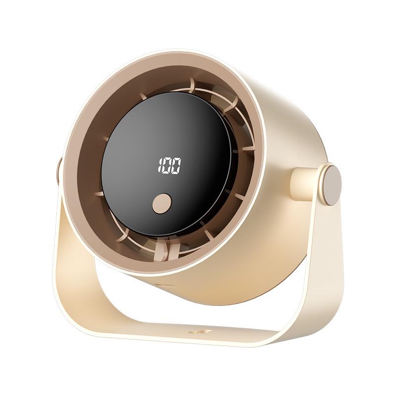 100-Speed Bladeless Desktop USB Fan with Digital Display - Portable High-Speed Turbine for Dorms Rechargeable Version