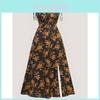 Summer Floral Sleeveless Spaghetti Strap Dress With Polyester Fabric For Casual Women