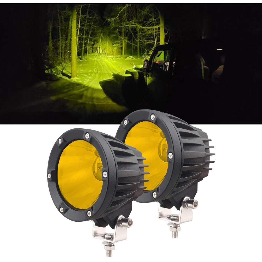 

CHELHEAD Мотоциклетный светодиодный противотуманный комплект из 2 штук Желтый Совместимый с тяжелыми и рабочими палубными и рыболовными огнями, 50 Вт, 4 дюйма, - Водонепроницаемый, Высокой яркости