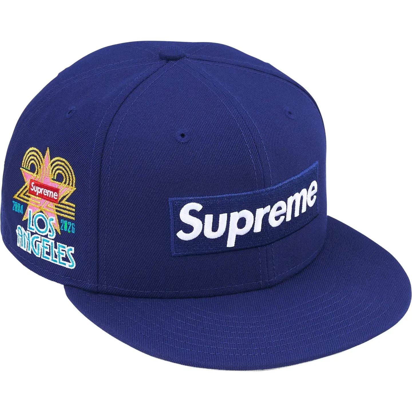 770048 Supreme Shop Box Logo New Era (Los Angeles) Light Navy 7 3/4