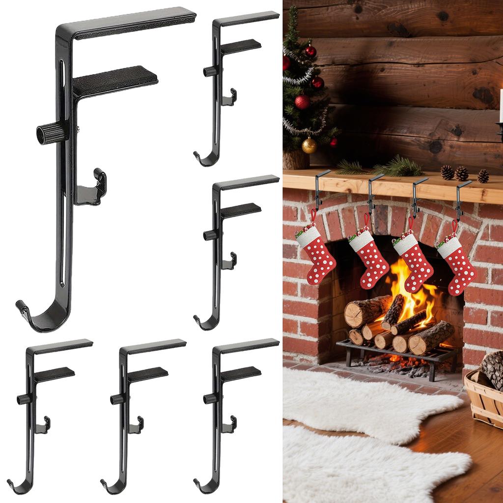 Metal Fireplace Garland Hanger with 2 Metal Hooks Mantel Hanger No Drill Display Hanger No Slip for Fireplace Garland Vine Desk