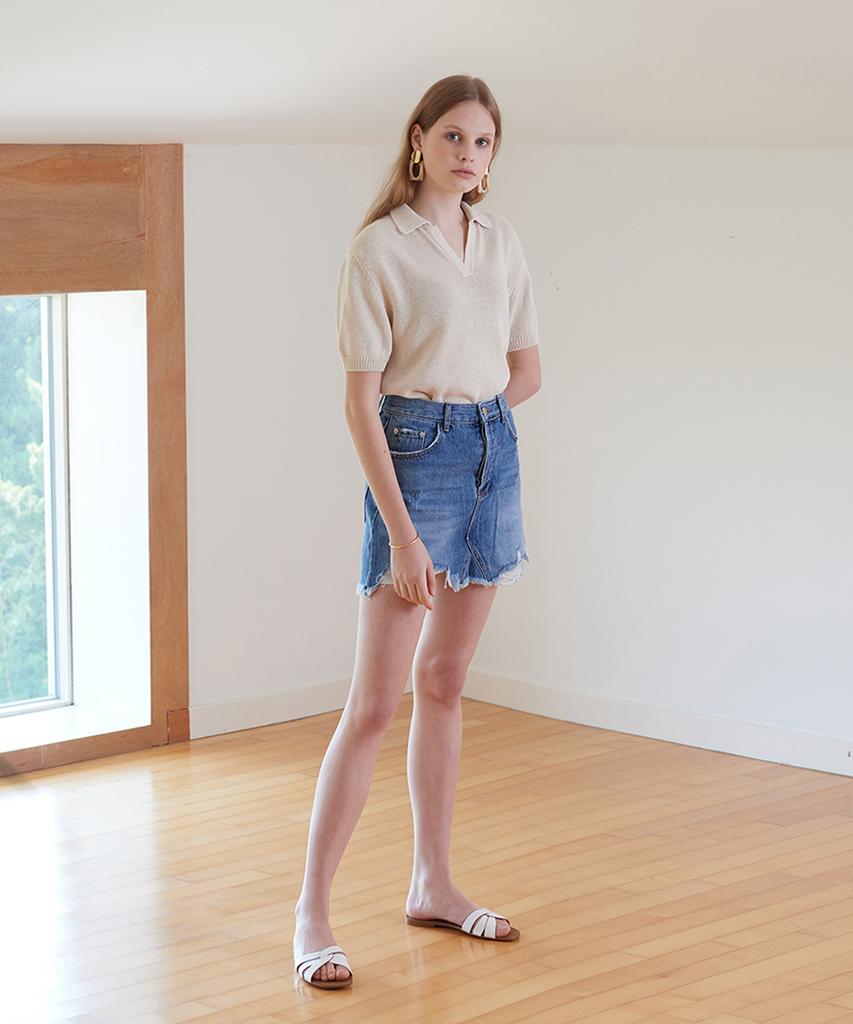 Die Bot #3336 Medium Blue Vintage Denim Skirt