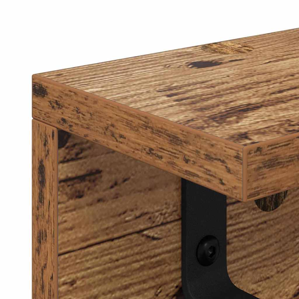 Wall Mounted Nightstand Reclaimed Wood 60 x 10.5 x 10.5 cm