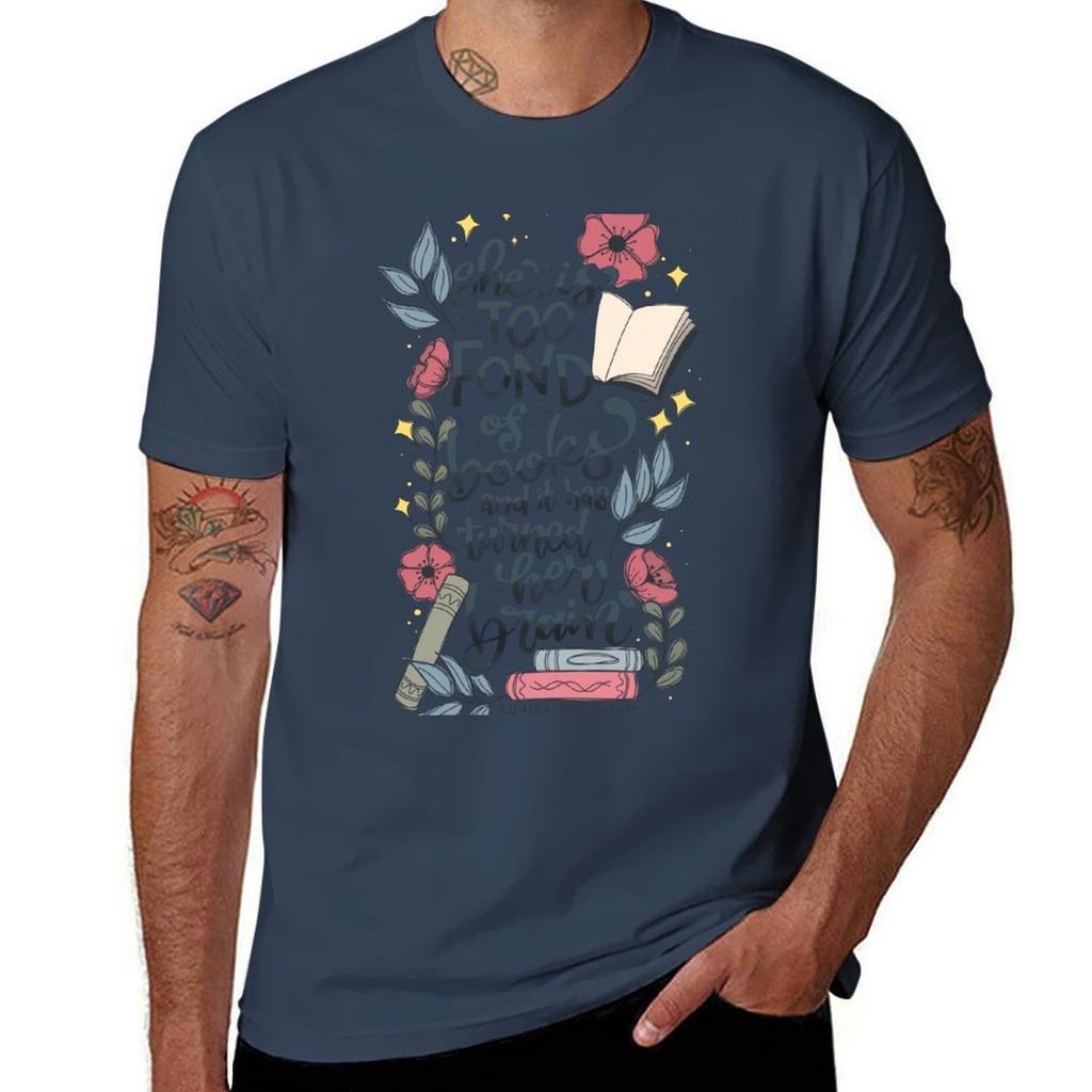 Too Fond Of Books Tshirt All Weather Casual Short Sleeve