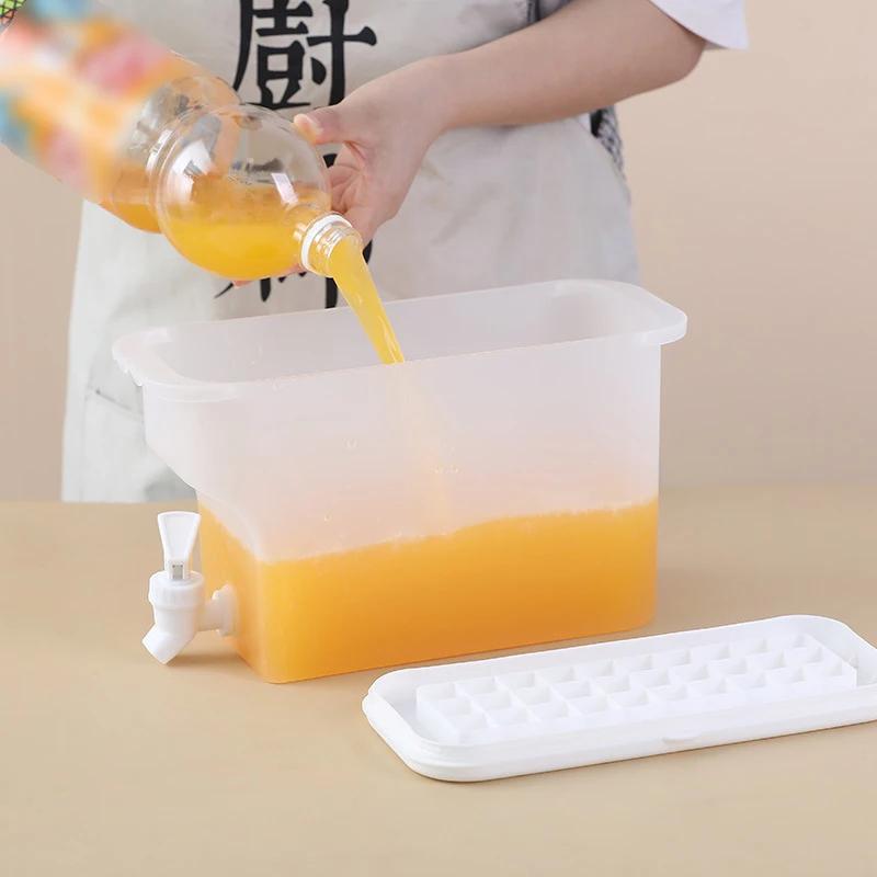 Large Refrigerator Cold Kettle With Faucet Lemonade Bottle Drinkware Kettle Pot Beverage Dispenser Cool Water Bucket Kitchen