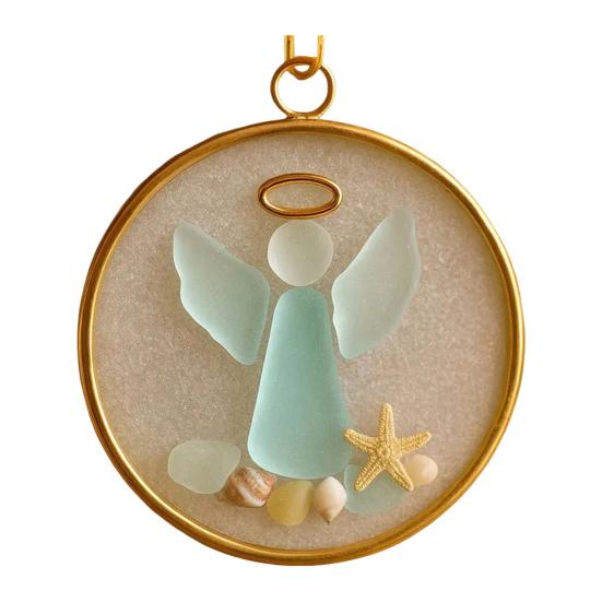 Sea Glass Nativity Christmas Ornament Beach-Inspired Hanging Ornament Nativity Christmas Tree Decoration for Xmas Tree Coastal Home Decor