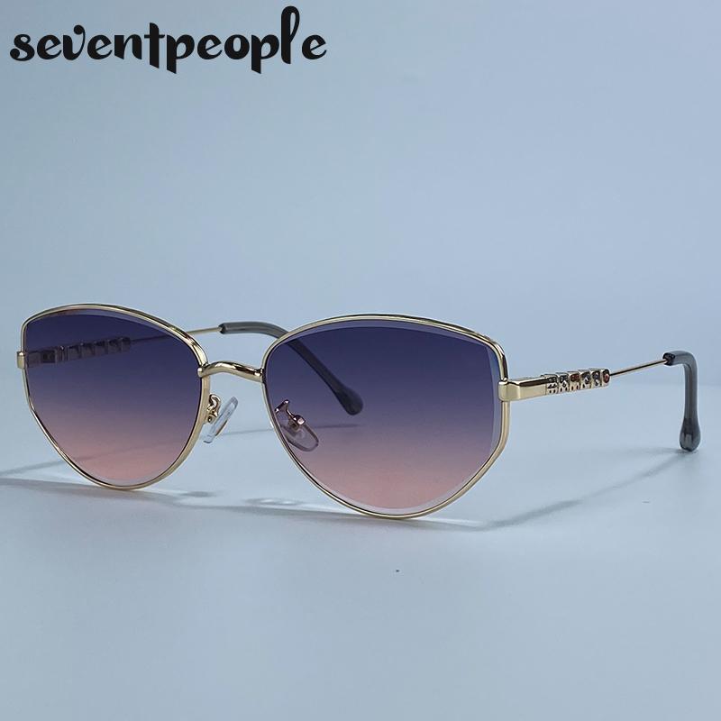 Oversized Sexy Cat Eye Sunglasses Women  Luxury Brand Fashion Metal Polygon Punk Sun Glasses Vintage Shades For Ladies UV400
