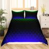Blue Purple Honeycomb Duvet Cover Fluorescent Geometric Honeycomb Bedding Set Beehive Hexagon Comforter Cover for Boys Girls