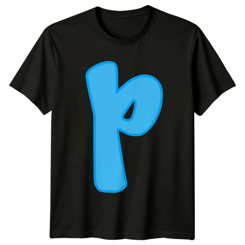 P Initial Letter Alphabets Unisexs TShirt Unisexs Tee Graphic Unisex Top