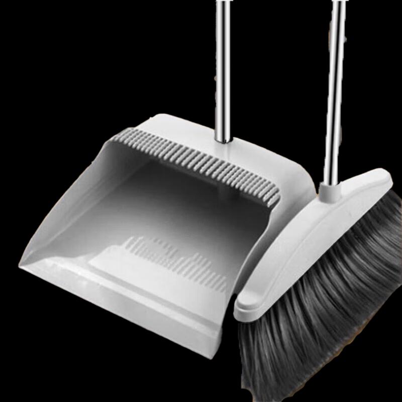 Premium Grey Metal Handle Broom & Dustpan Set