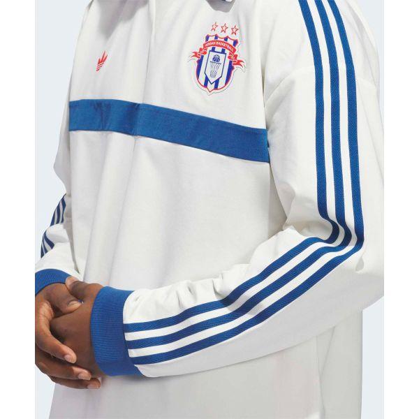 adidas Originals Basketball Court Stripe Loose Casual Long Sleeve Polo Shirt Unisex Tops KB7521
