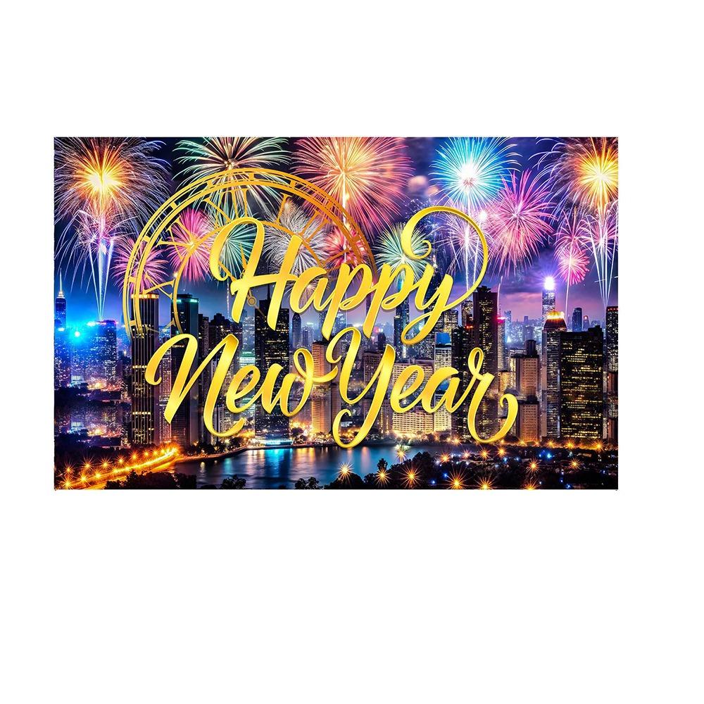 Black Gold 2026 New Year Backdrops Colorful Balloon Photo Background Party Background  Photo Studio
