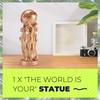 Premium-Die Welt ist deine Statue Trophäe für Büro Heimdekoration Geburtstag Abschlussfeier Harzstatue Langlebig Einfach zu bedienen