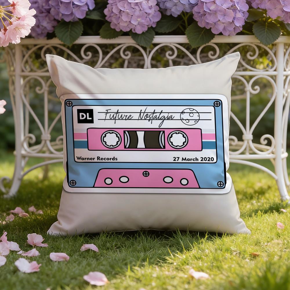 Music Tape Print Cushion Cover Home & Car Dual-Scene Pillow Cover: Reversible for Premium Comfort