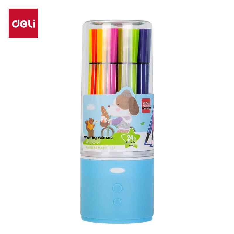 Deli Washable Watercolor Pens Set - 24 Colors