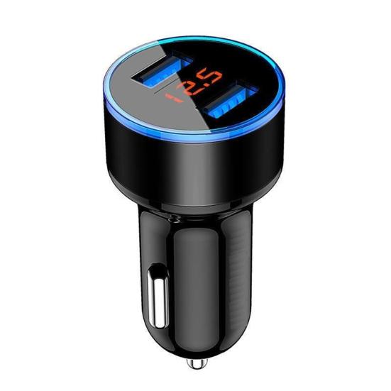 3.1A Dual Usb 2 Ports Lcd Display 12-24V Socket Car Charger