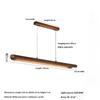 Walnut Wood Dining Chandelier - Simple Strip Hanging Lamp for Kitchen, Home Decor & Indoor Lighting
