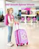 Kids Luggage Set, 2 Piece, 45.7 cm Hardside Rolling Wheels Suitcase with Hard-Shell Backpack, Unicorn Kids Carry on Luggage Set, Holiday Birthday Gift