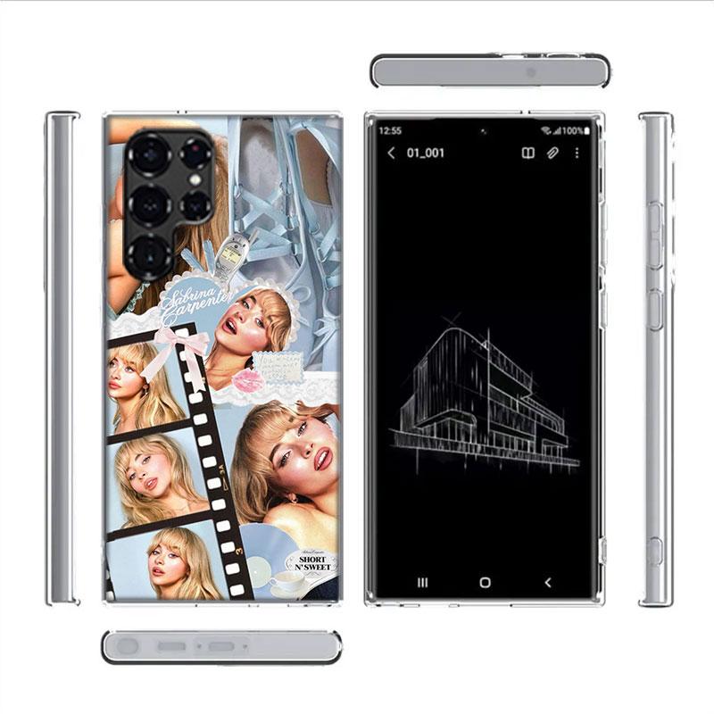 Singer S-Sabrina C-Carpenter Capa Phone Case For Samsung S26 Ultra S25 Edge Galaxy S23 S21 S20 S24 FE S22 S10 Plus Cover Clear T