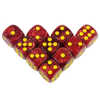 Kostki 6-ścienne 16mm Kostki do gry 10szt. Efekt marmuru Kostki D6 do gry fabularnej, pokera, mahjonga, DIY gry planszowej stołowej