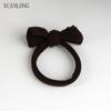 Korean Style High Elasticity Leather Bow Hair Tie - Thickened Ponytail Holder for Women