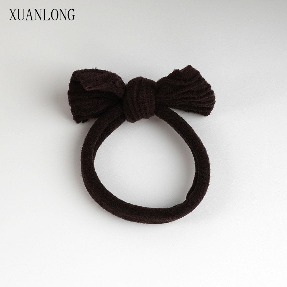 Korean Style High Elasticity Leather Bow Hair Tie - Thickened Ponytail Holder for Women