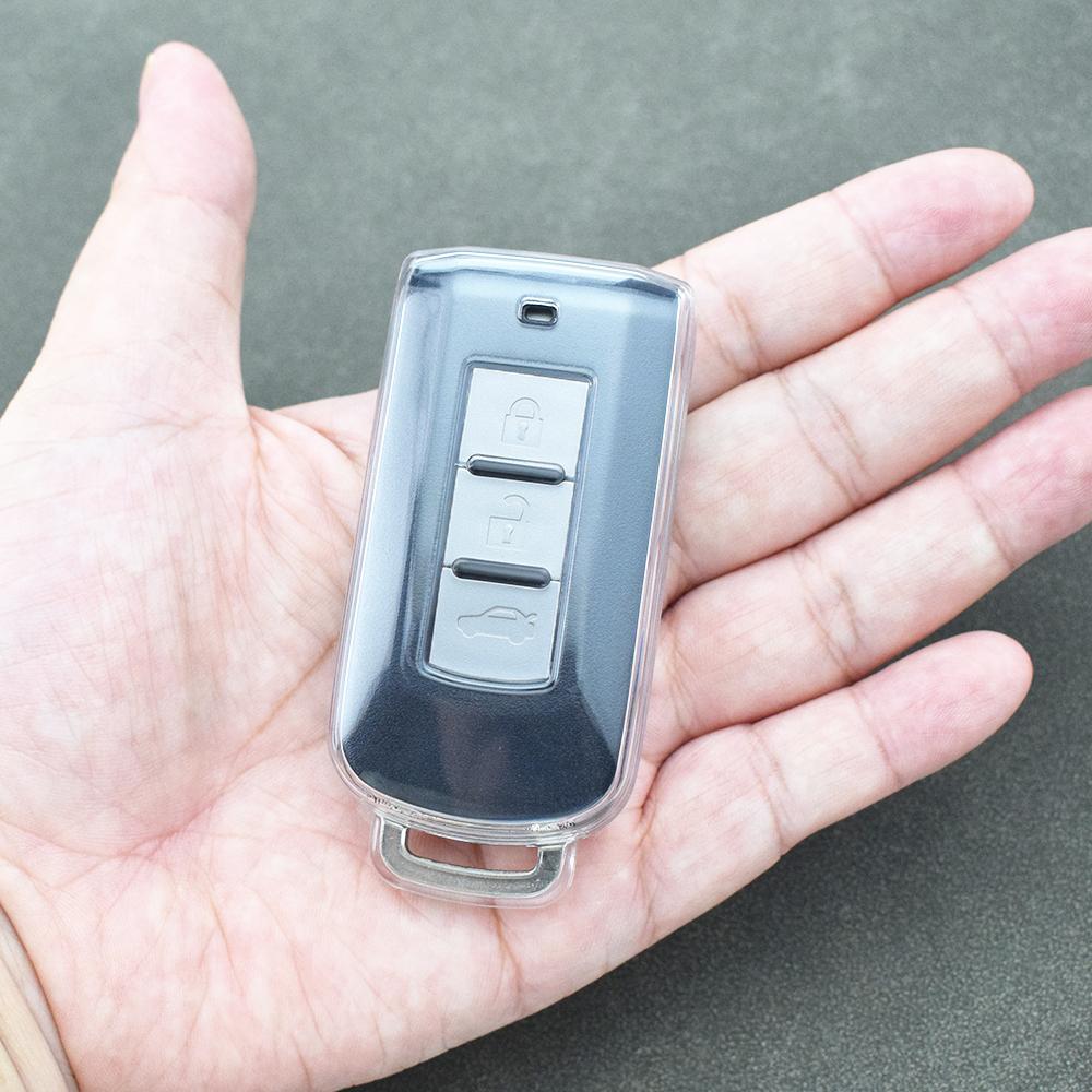 Transparent Tpu Keyless Car Key Case Cover for Mitsubishi Pajero Sport 3 Eclipse Cross L200 Outlander Xpander Triton ASX LANCER