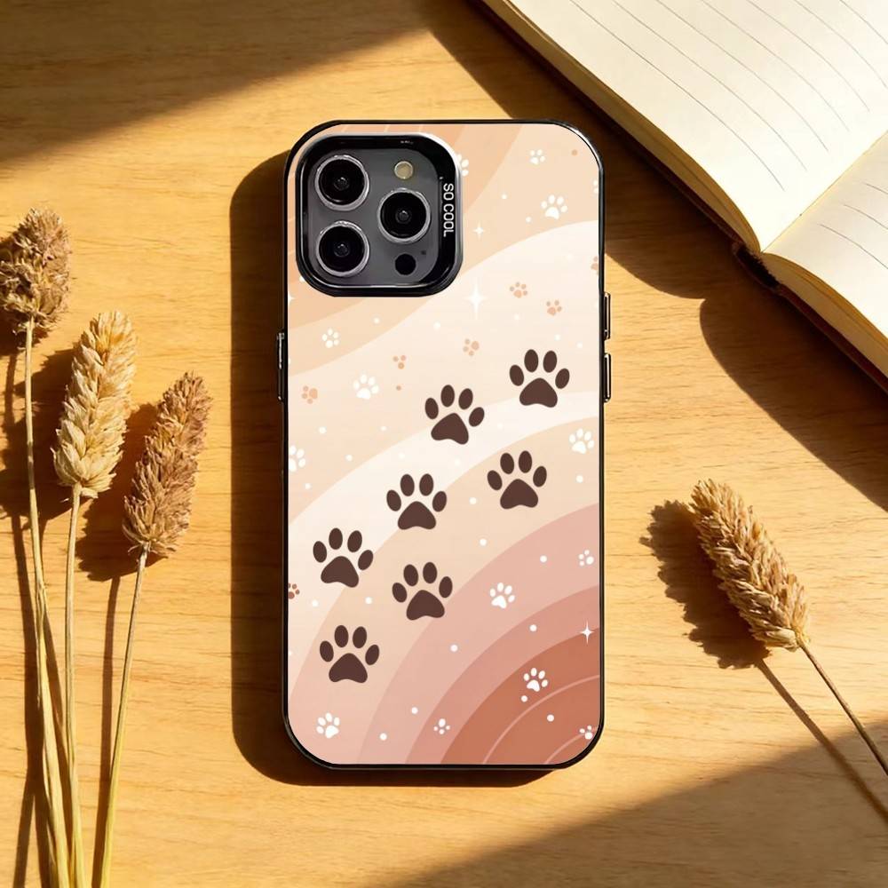 Cute Dog Paw Print Phone Case For iPhone17,16,15,14,13,12,11 Plus,Pro Max Black Candy silver phone case iPhone13