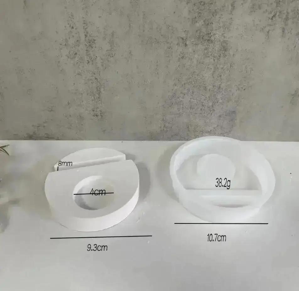 DIY Cake Tea Light Gypsum Craft Gifts Making Home Brithday Decor Candle Holder Silicone Mold Heart Cake Candlestick Resin