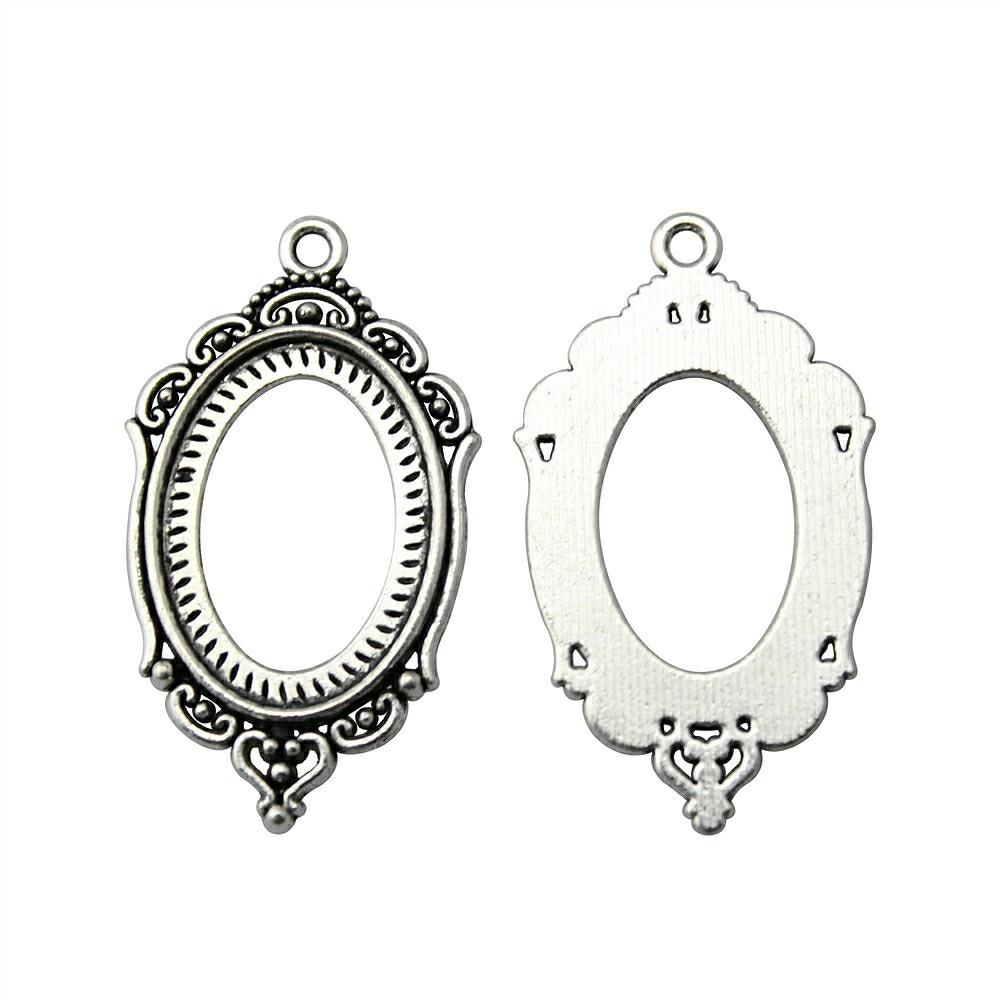 5 Pieces Cabochon Cameo Base Parts Hollow Inner Size 18x25mm Oval Flatback Resin Cabochons F4127