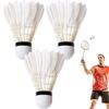 3 Stück Badminton Federbälle King Entenfeder Federbälle Weiß Trainingsball Federball Hohe Geschwindigkeit Badmintonbälle