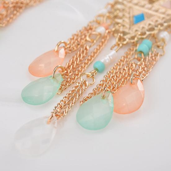 1 pereche cercei dama cu lanț cu ciucuri Cercei cu picătură de cristal artificial lucios pt