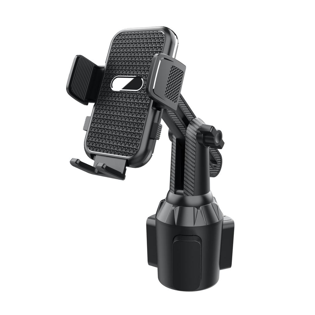 Auto-Wasserbecherhalter mit Handyhalterung, faltbar und rutschfest, mit Befestigungsmöglichkeit für Handy im Auto.