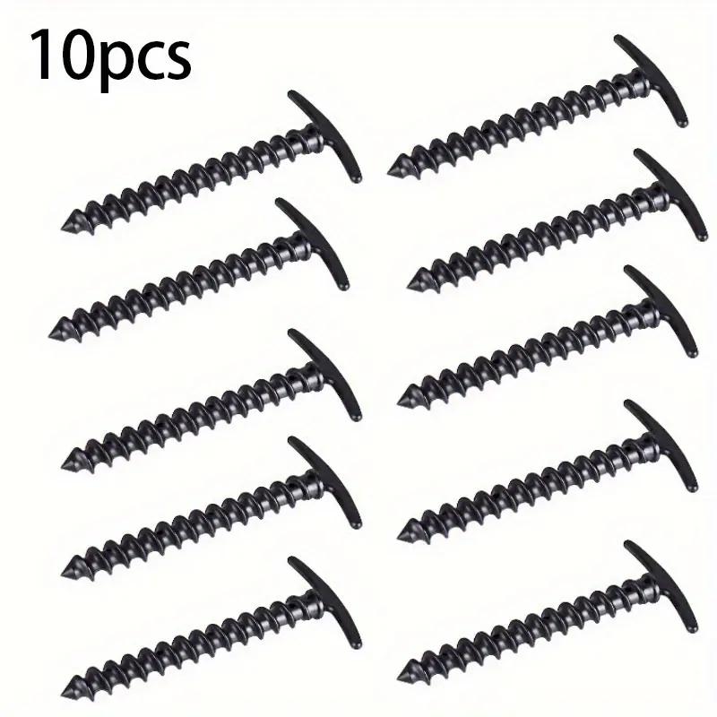 10 Pcs/Pack Outdoor Camping Tent Pegs Ground Nails Screw Anchor Stakes Pegs Hiking Tent Stakes Pins Tent Accessories