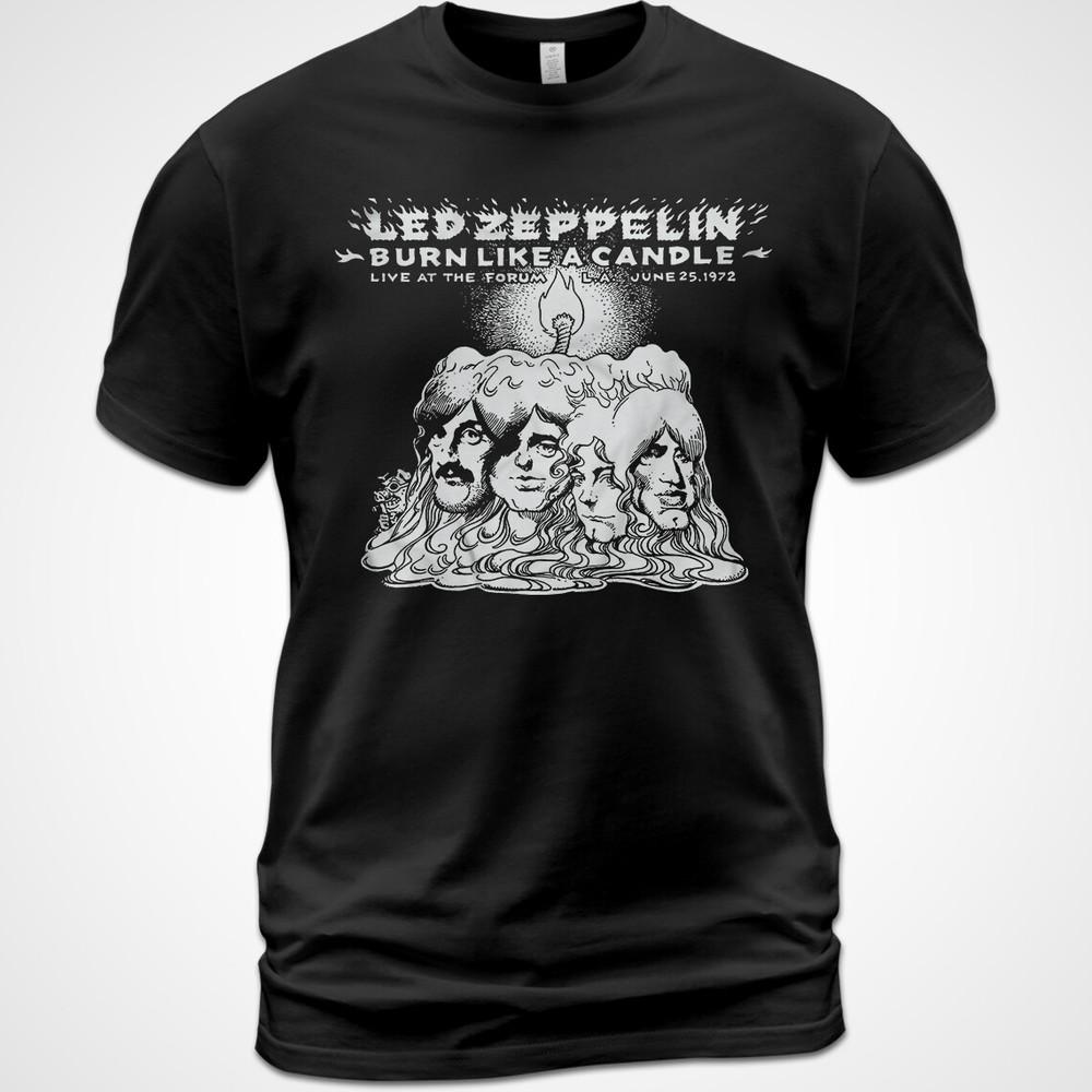 Хлопковая футболка Led Zeppelin Burn Like a Candle Альбомный Футболка Роберт Плант Унисекс Футболка M