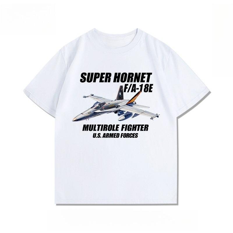 Fighter jet F22 Raptor A10 aircraft F35 fan Tshirt casual pure cotton roundneck top Unisex Women trendy shortsleeved shirt