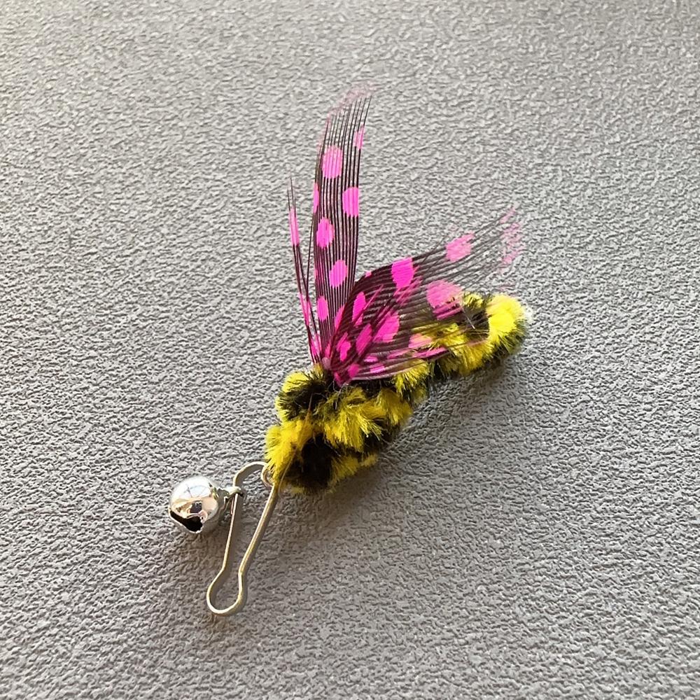 5pcs Cute Simulation Insect Cat Teaser Stick for Change Heads Cat Toys Feather Pet Toy Supplies