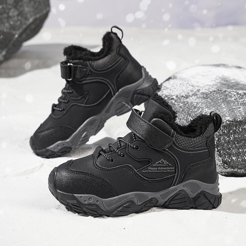 Children's Outdoor Cotton Shoes, Winter-lined and Thickened, Waterproof and Non-slip, for Boys and Girls, Warm Sports Shoes, Snow Boots