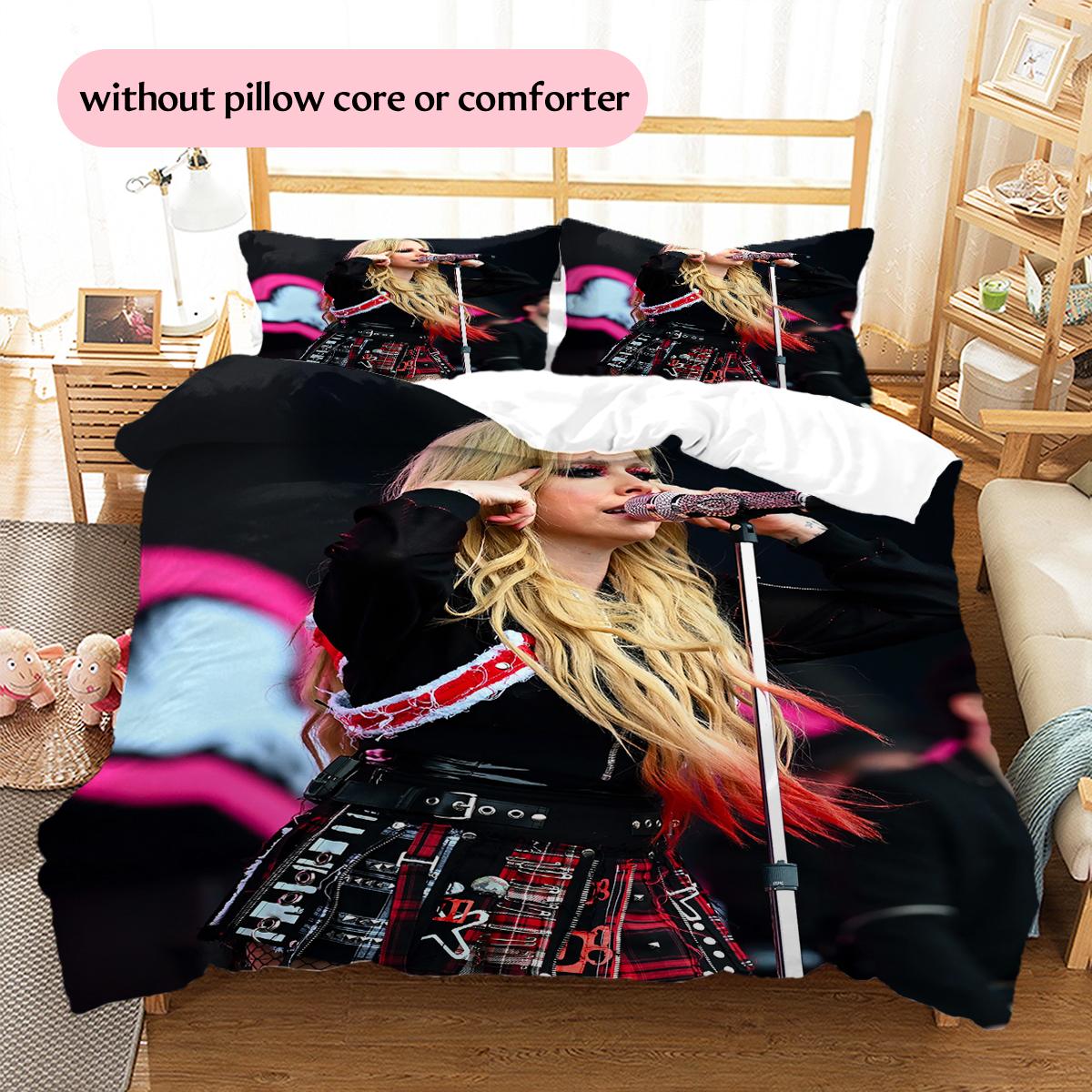 

Avril Lavigne Pattern Bedding Home Decoration Birthday & Festival Gift (1 * duvet cover + 2 * pillowcase, without core) 135x200cm