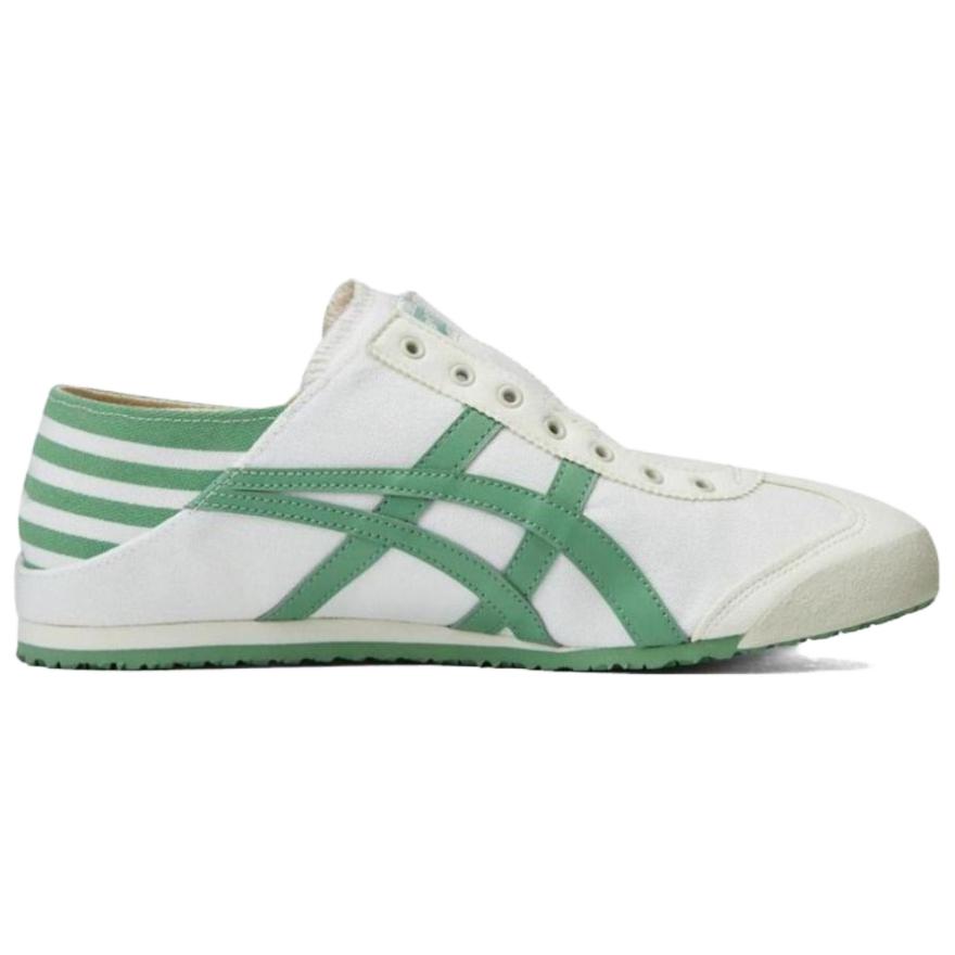 Nuevas Zapatillas Casuales de Caña Baja Antideslizantes Resistentes al Desgaste Onitsuka Tiger MEXICO 66 Unisex Blanco Verde 1183C075-103
