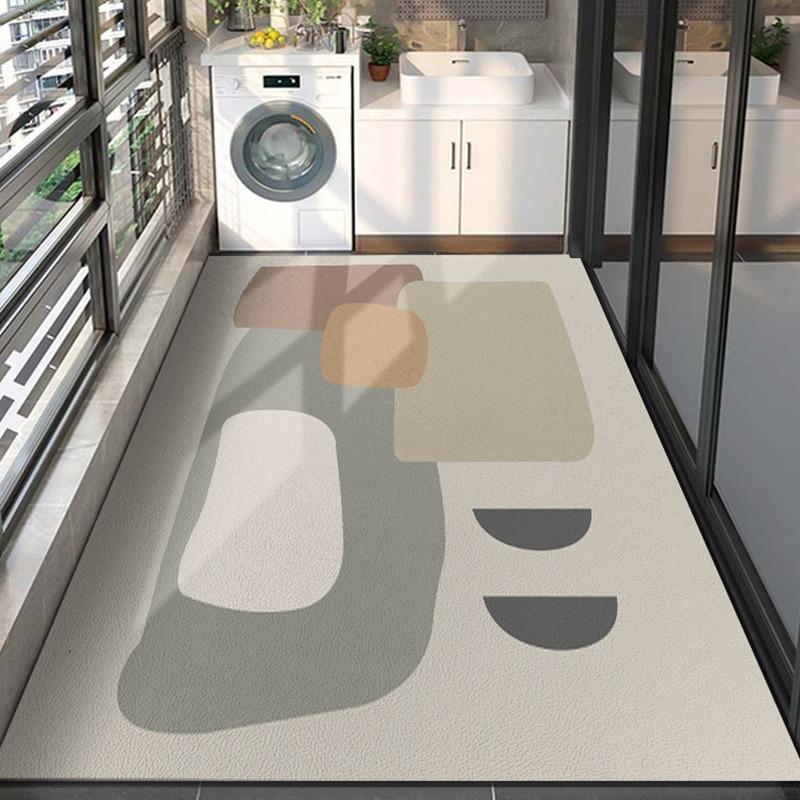 Balcony Non-slip Rug Pvc Leather Waterproof Floor Mat Wipeable Easy To Clean Bay Window Mats Entry Door Carpet Large Area Rugs