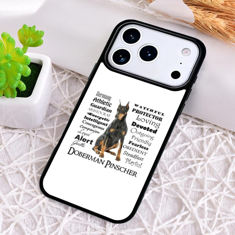 Doberman Dog print Phone Case for iPhone 17 Air 16 15 11 12 14 13 Pro Max Shockproof Cover