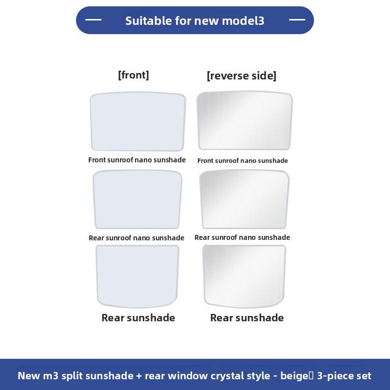 Naklejka Samochodowa Na Tesla Model 3 Model Y Osłona Przeciwsłoneczna Ulepszona Izolacja Ciepła Osłona Przeciwsłoneczna Dach Panoramiczny Osłona Dachu Kurtyna Lodowy Kryształ Hurtowa