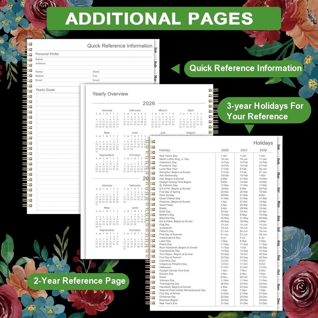 2026 Planner - Planner 2026, Jan. 2026 - Dec. 2026, 9” x 11”, 2026 Planner Weekly and Monthly, 2026 Weekly Monthly Plannr with 12-Month Tabs,