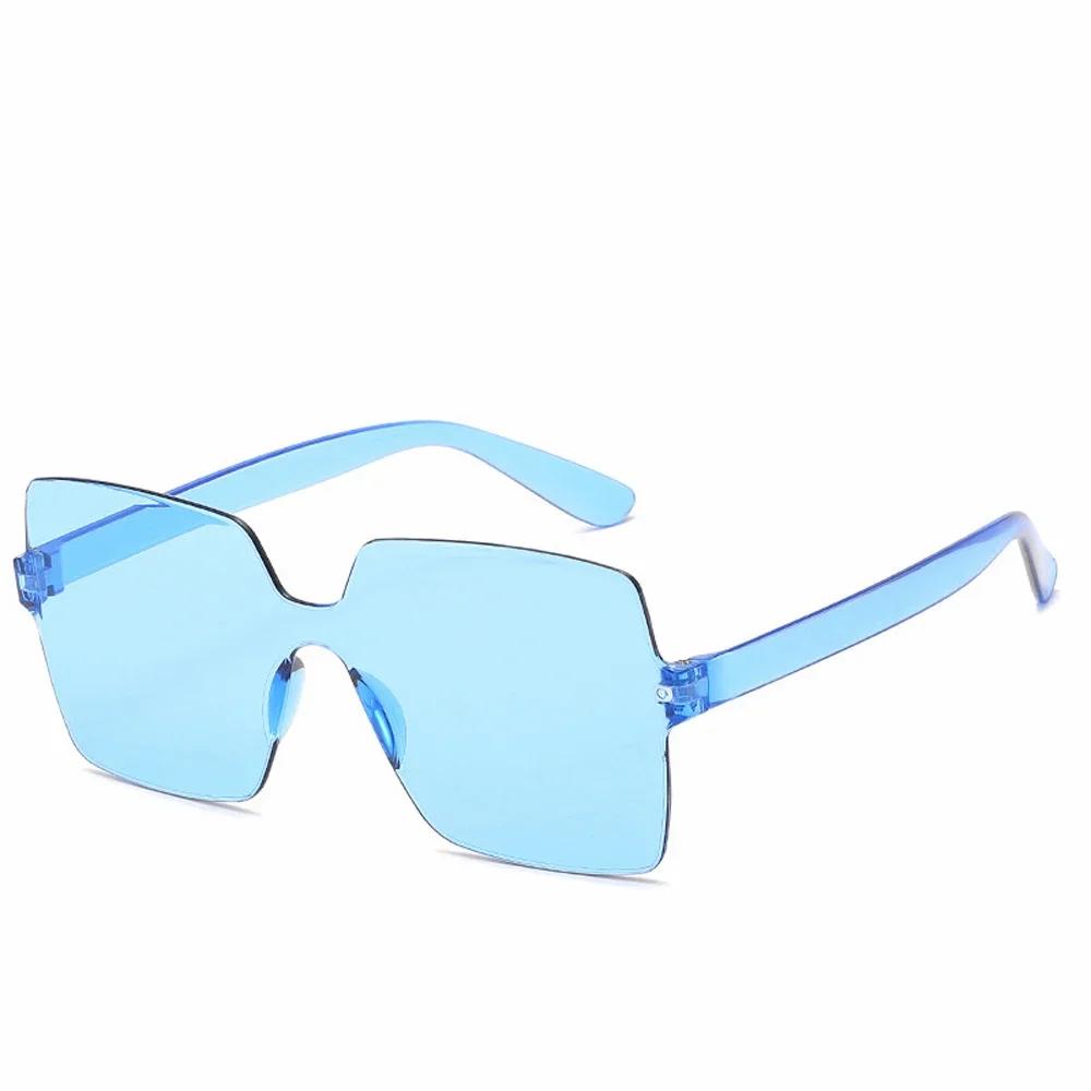 Fashion One-piece Frameless Sunglasses Women Candy-colored Sun Glasses Trendy UV Protection