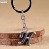 NEW Simple DIY Letter Keychain Metal 26 Letter Men Women Key Ring Party Gift Jewelry Key Holder