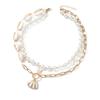 Seaside shell necklace versatile holiday jewelry niche design sense splicing chain collarbone chain