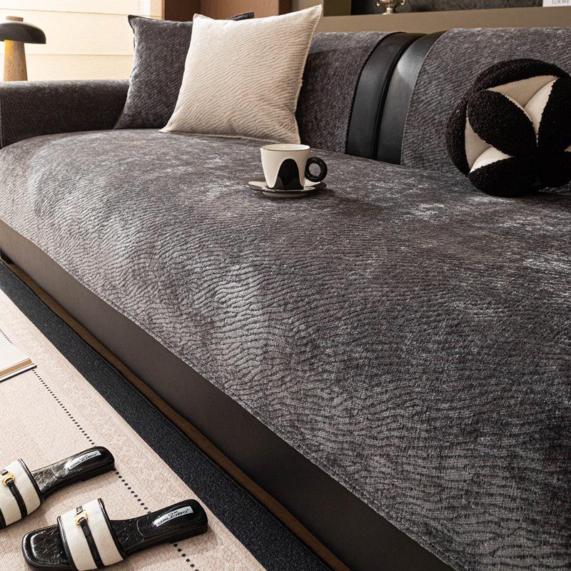 2026 Chenille Non-Slip Sofa Cushion: Universal, Modern, Solid Color Cover for All Seasons 70x70cm